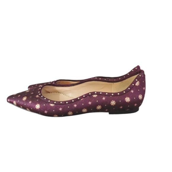 Sam Edleman Rivera Gold and Burgundy Burgundy Pointed Toe Flats 8.5 M - Picture 8 of 11